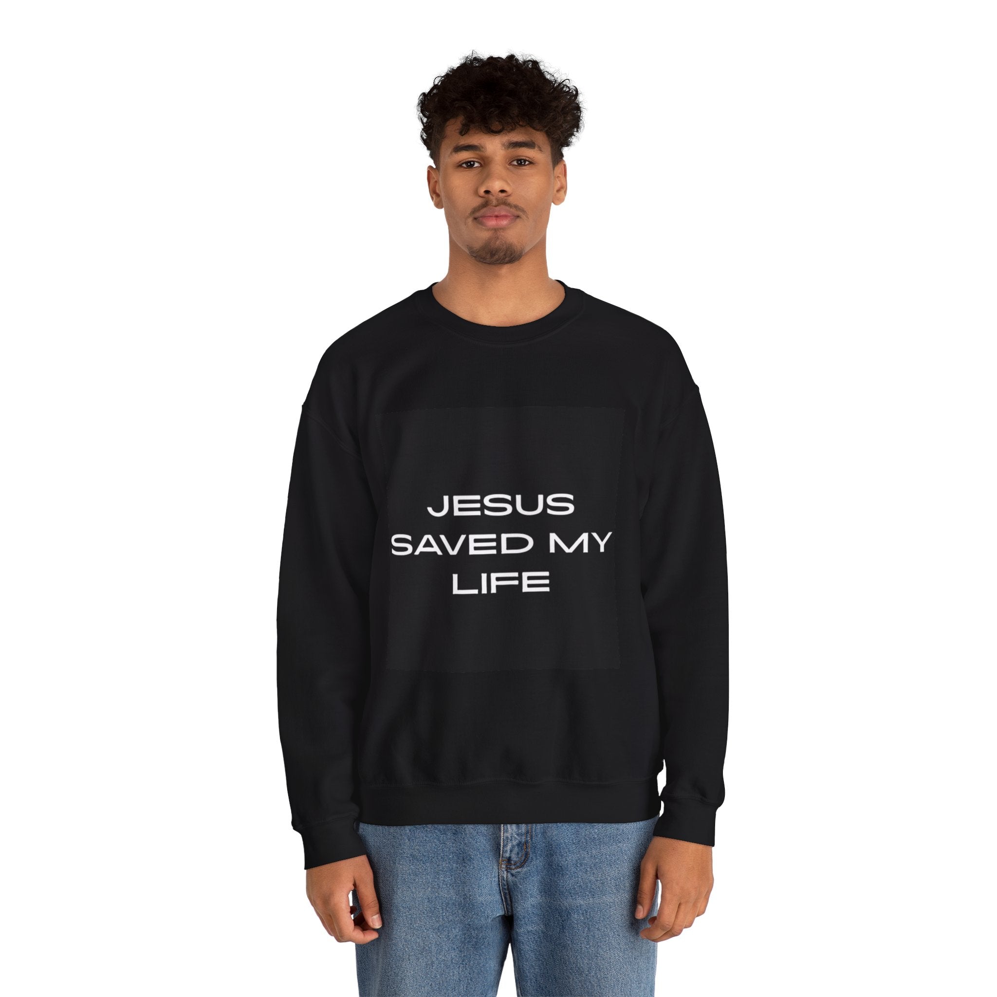 "Jesus Saved My Life" Unisex Heavy Blend™ Crewneck Sweatshirt